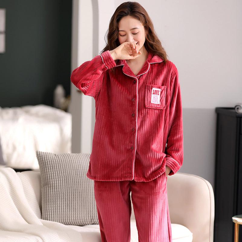 Coral Velvet Pajamas Two - piece Homewear - Amazitshop