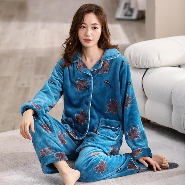 Coral Velvet Pajamas Two - piece Homewear - Amazitshop