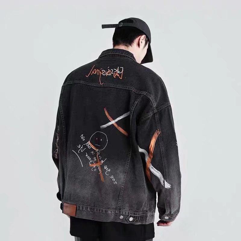 Corduroy Stitching Denim Baggy Coat - Amazitshop