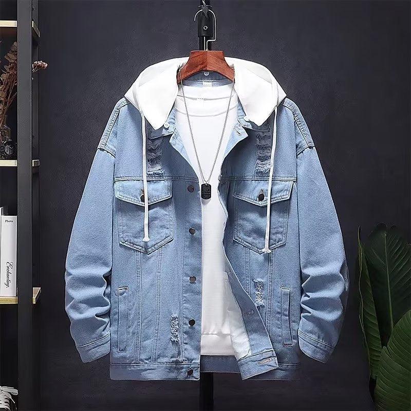 Corduroy Stitching Denim Baggy Coat - Amazitshop