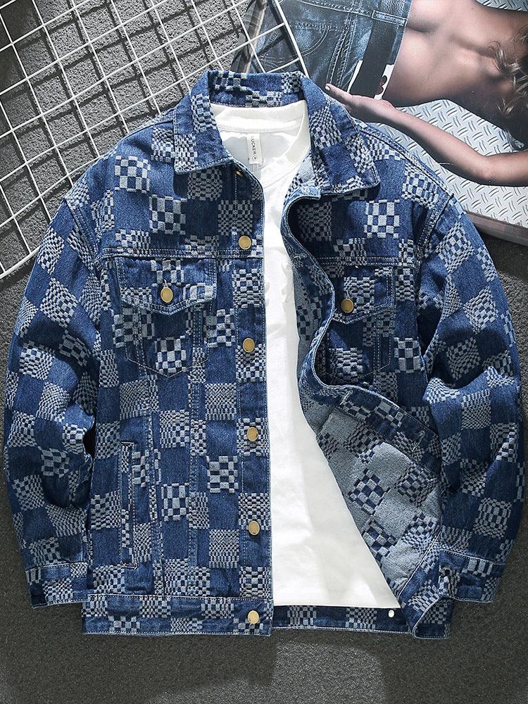 Corduroy Stitching Denim Baggy Coat - Amazitshop