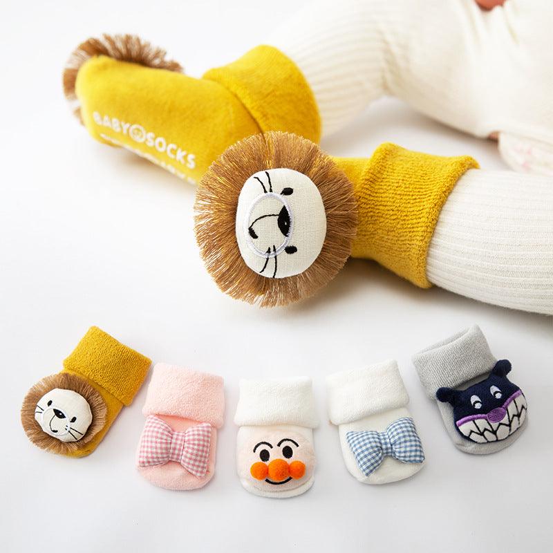 Cotton Baby Socks Girls Boys Rubber Anti Slip Floor Cartoon Kids Toddlers - Amazitshop