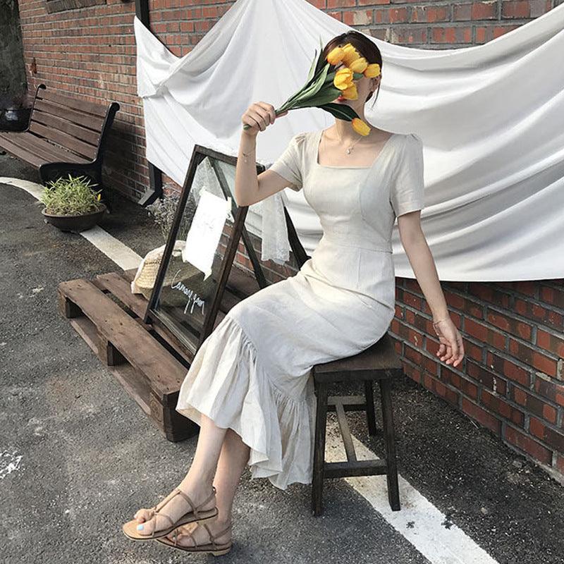 Cotton hemp fishtail skirt - Amazitshop