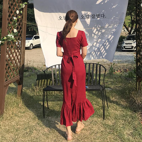 Cotton hemp fishtail skirt - Amazitshop