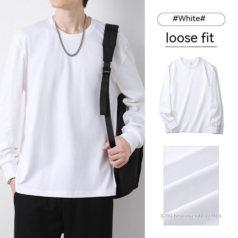 Cotton Round Neck Long Sleeves T-shirt Men's Loose All - match Casual - Amazitshop