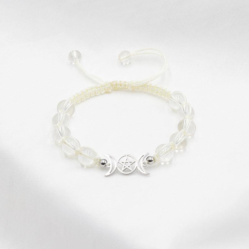 Couple Natural Stone Crystal Colorful Stone Woven Bracelet - Amazitshop