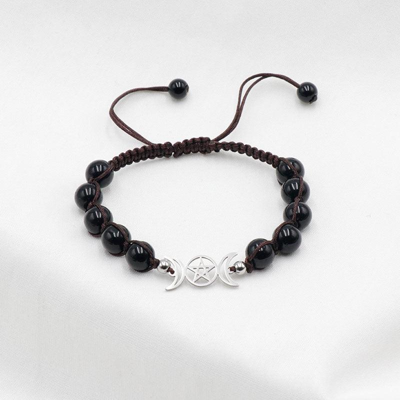 Couple Natural Stone Crystal Colorful Stone Woven Bracelet - Amazitshop