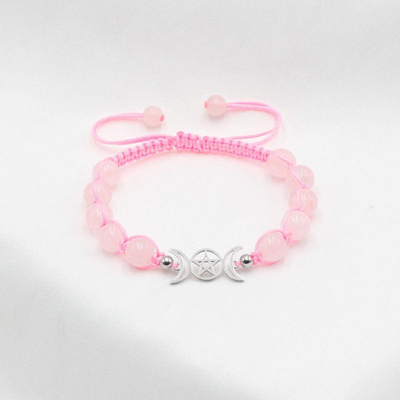 Couple Natural Stone Crystal Colorful Stone Woven Bracelet - Amazitshop