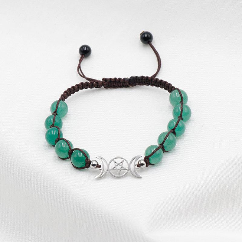 Couple Natural Stone Crystal Colorful Stone Woven Bracelet - Amazitshop