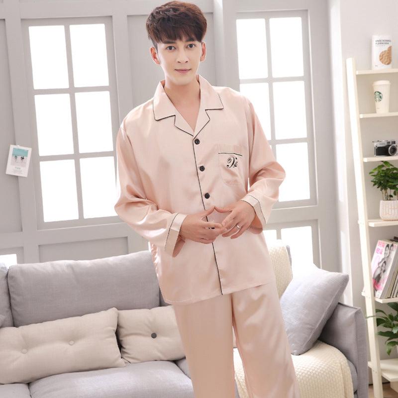 Couple pajamas women spring silk long - sleeved pajamas - Amazitshop