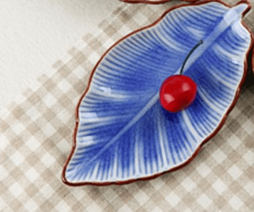 Creative Banana Leaf Shape Ceramic Plate Lovely Seasoning Dish - Amazitshop