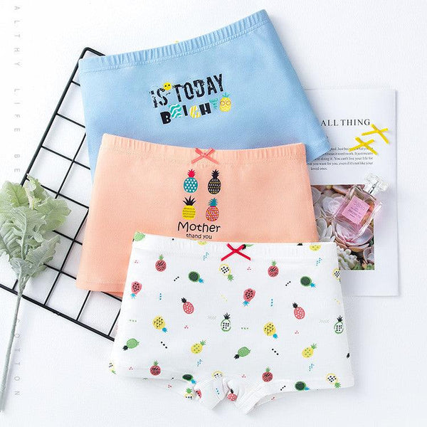 Creative Print Cotton Girls Underwear Boxer Set - Amazitshop