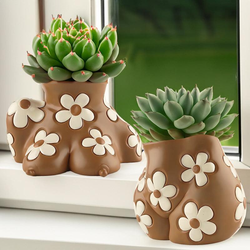 Creative Resin Body Art Flowerpot Home Home Decor - Amazitshop