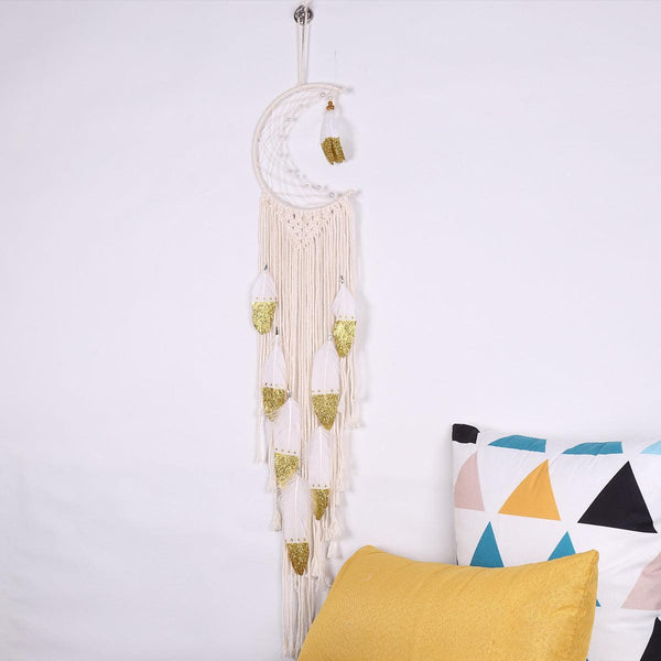 Crescent Dream Catcher Home Decor Gold - Amazitshop