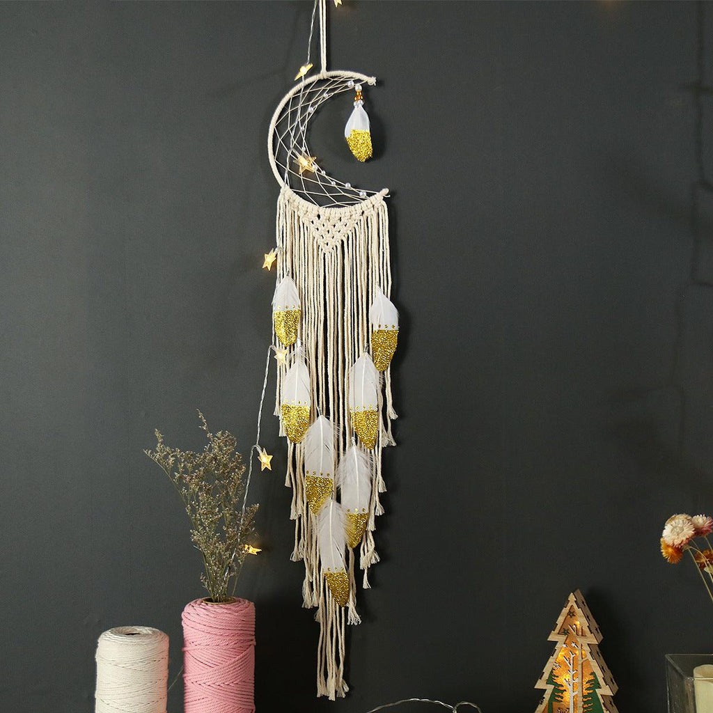 Crescent Dream Catcher Home Decor Gold - Amazitshop
