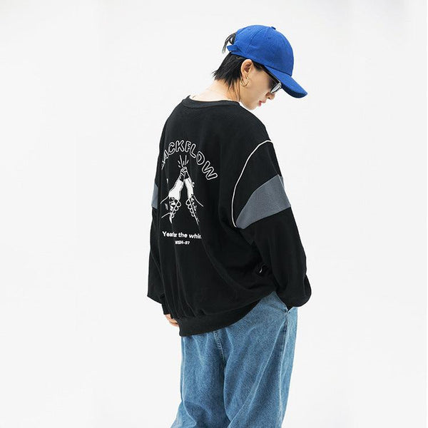 Crew Neck Embroidered Sweatshirt - Amazitshop