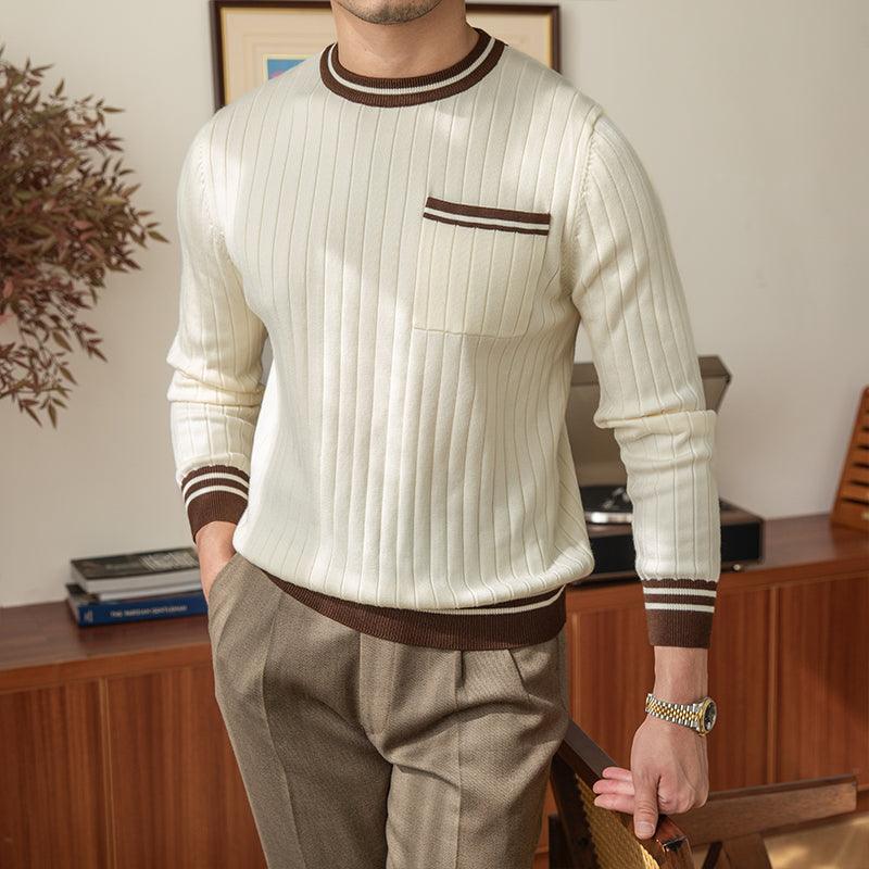 Crew Neck Long Sleeve Sweater Pullover - Amazitshop