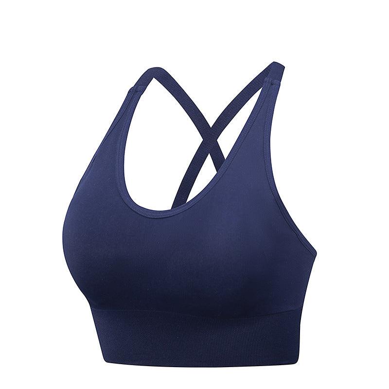 Cross Back Yoga Sports Bra Plus Size - Amazitshop