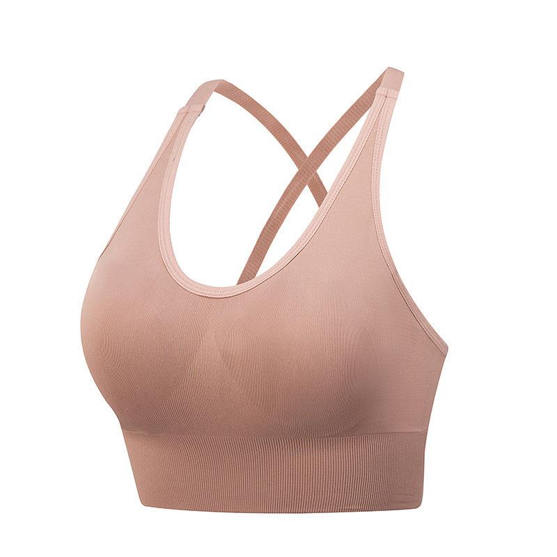 Cross Back Yoga Sports Bra Plus Size - Amazitshop
