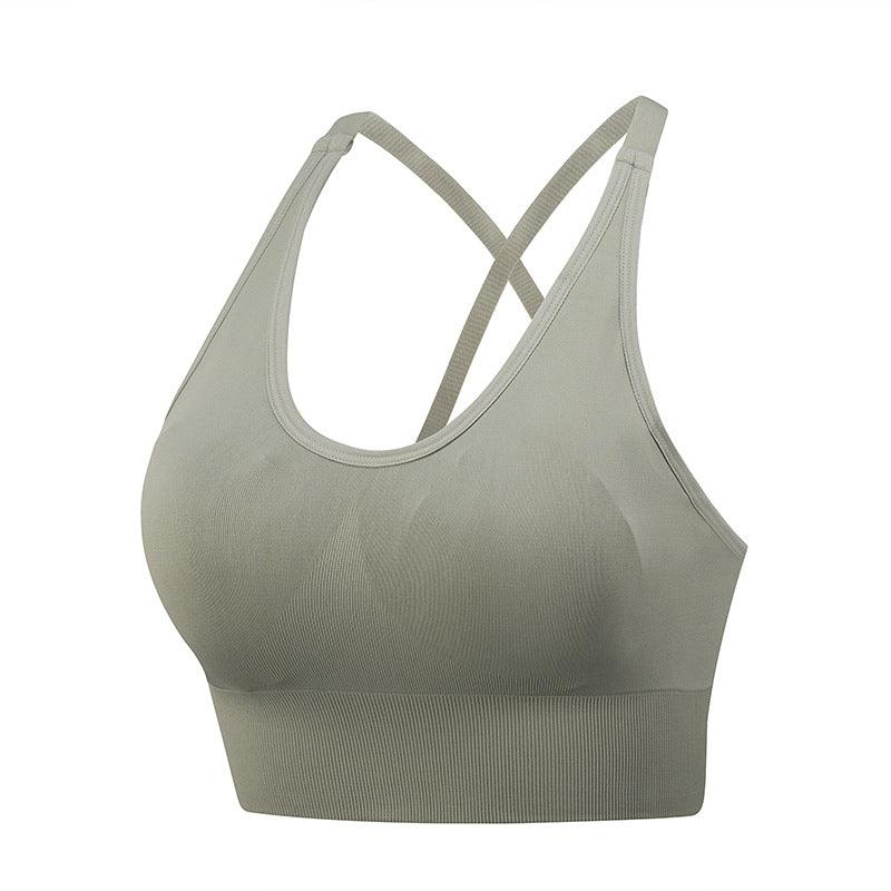 Cross Back Yoga Sports Bra Plus Size - Amazitshop