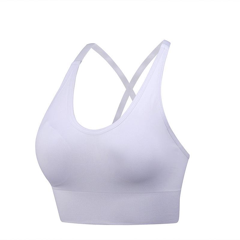 Cross Back Yoga Sports Bra Plus Size - Amazitshop