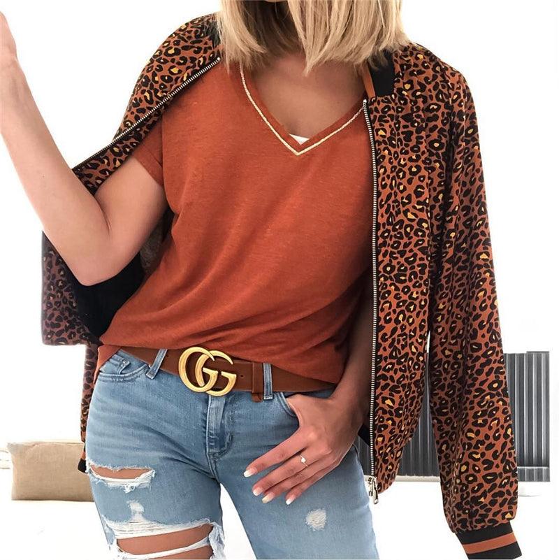 Cross - Border 10 Colors Hot Sale Autumn And Winter Fashion Printing Round Neck Zipper Long Sleeve Jacket Women Jacket - Amazitshop