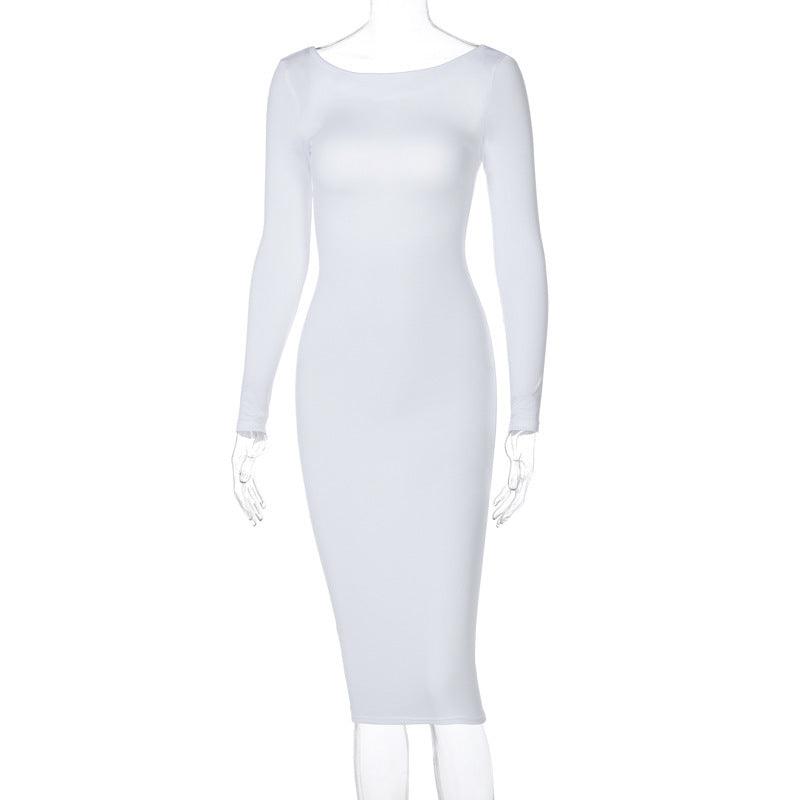 Cryptographic Spring Sexy Backless Midi Dresses - Amazitshop