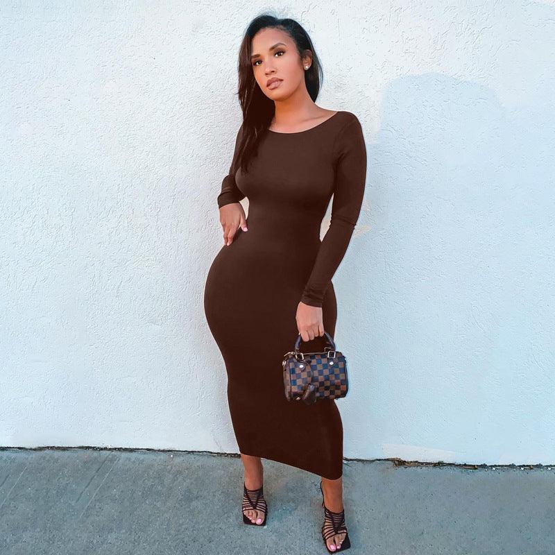 Cryptographic Spring Sexy Backless Midi Dresses - Amazitshop