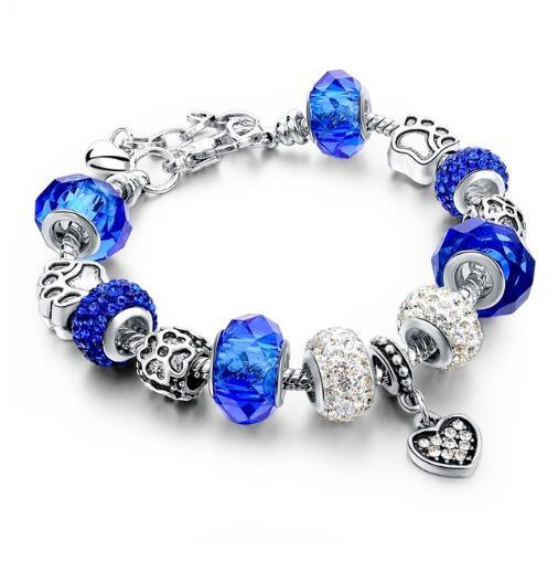 Crystal Beads Bracelets & Bangles Snake Chain Charm Bracelets For Women Jewellery - Amazitshop