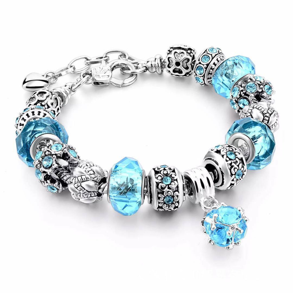 Crystal Beads Bracelets & Bangles Snake Chain Charm Bracelets For Women Jewellery - Amazitshop
