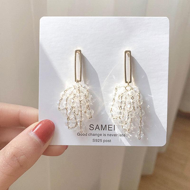 Crystal Tassel Grape Earrings Female Niche High - end Earrings Earrings - Amazitshop