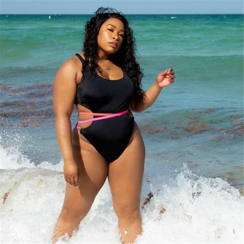 Cut out lace up sexy and fattening swimwear - Amazitshop