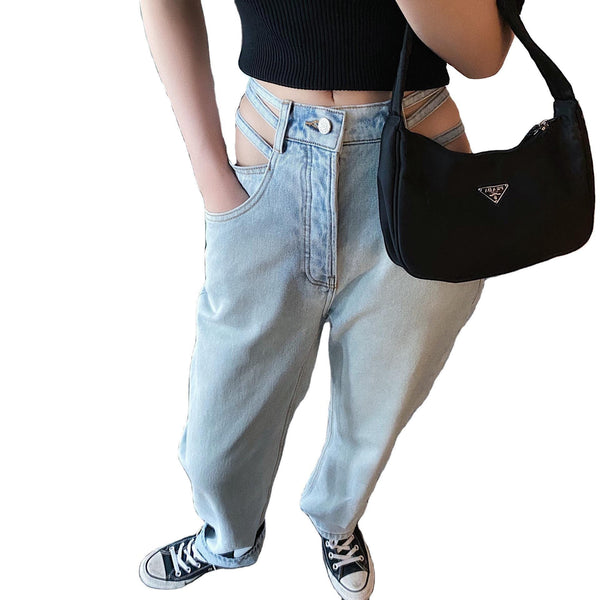 Cut - out waist jeans - Amazitshop
