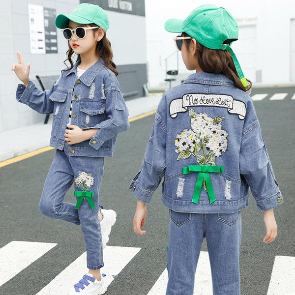 Cute And Comfortable Lapel Cross - border Denim Jacket For Girls - Amazitshop