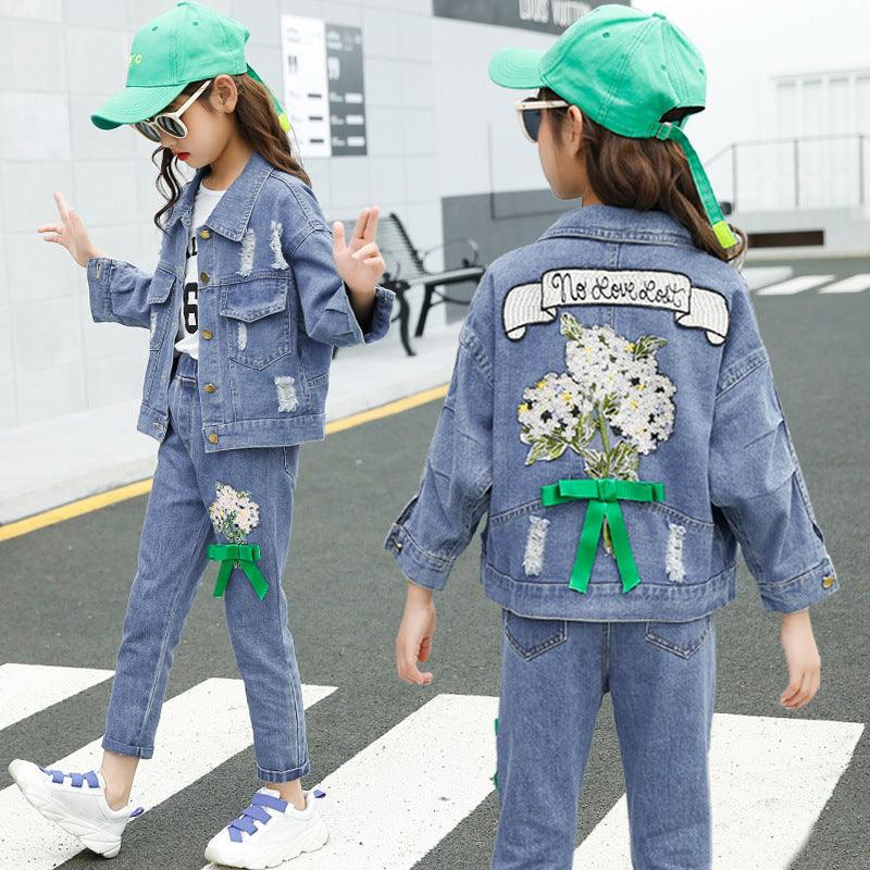 Cute And Comfortable Lapel Cross - border Denim Jacket For Girls - Amazitshop