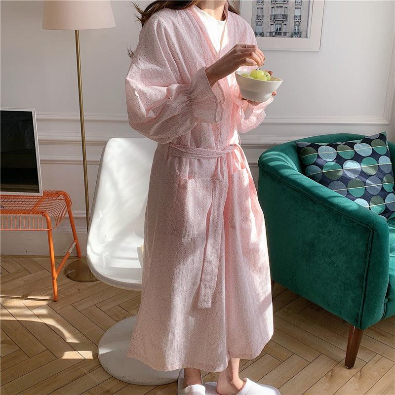 Cute Bathrobe Floral Long Kimono Loungewear - Amazitshop