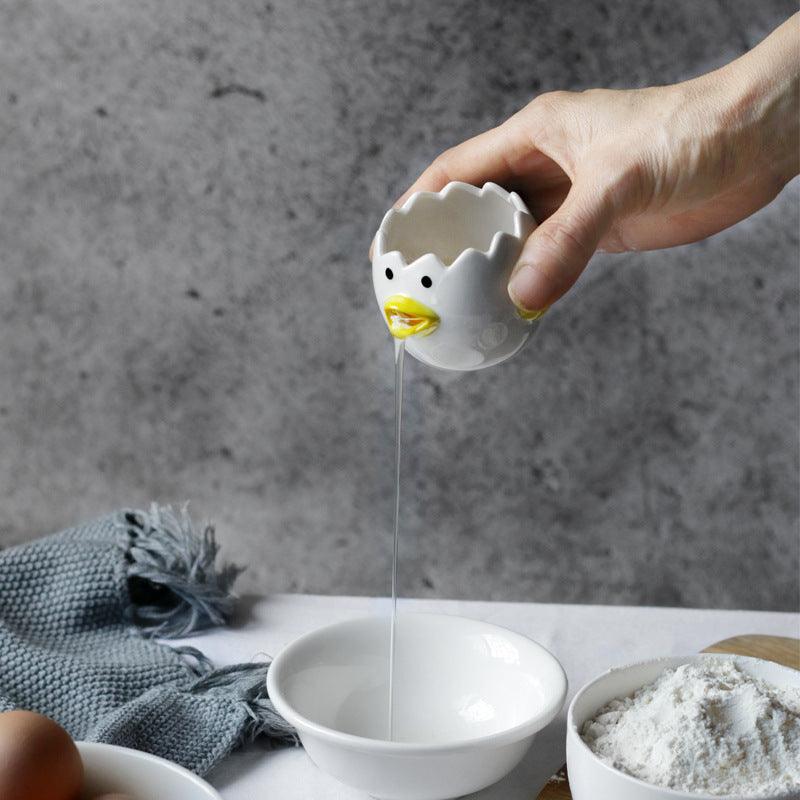 Cute Chicken Ceramic Egg White Separator Kitchen Accessories Practical - Amazitshop
