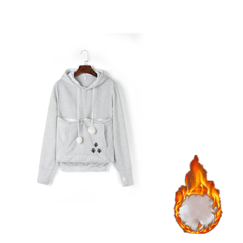 Cute Hoodies Pullover Sweatshirts With Pet Pocket For Cat Clothes Winter Women - Amazitshop