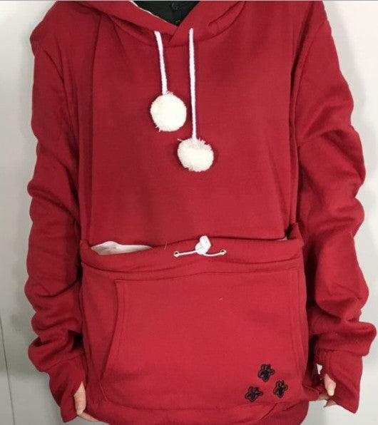 Cute Hoodies Pullover Sweatshirts With Pet Pocket For Cat Clothes Winter Women - Amazitshop