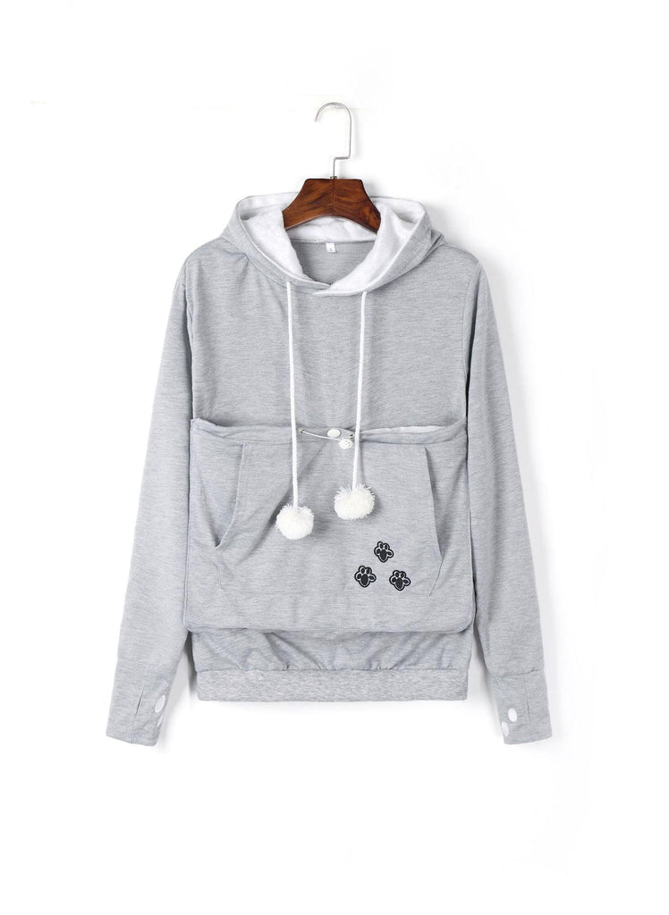 Cute Hoodies Pullover Sweatshirts With Pet Pocket For Cat Clothes Winter Women - Amazitshop