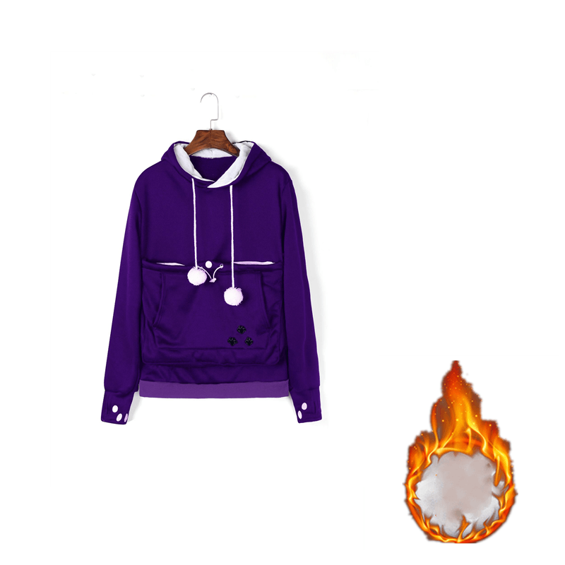 Cute Hoodies Pullover Sweatshirts With Pet Pocket For Cat Clothes Winter Women - Amazitshop