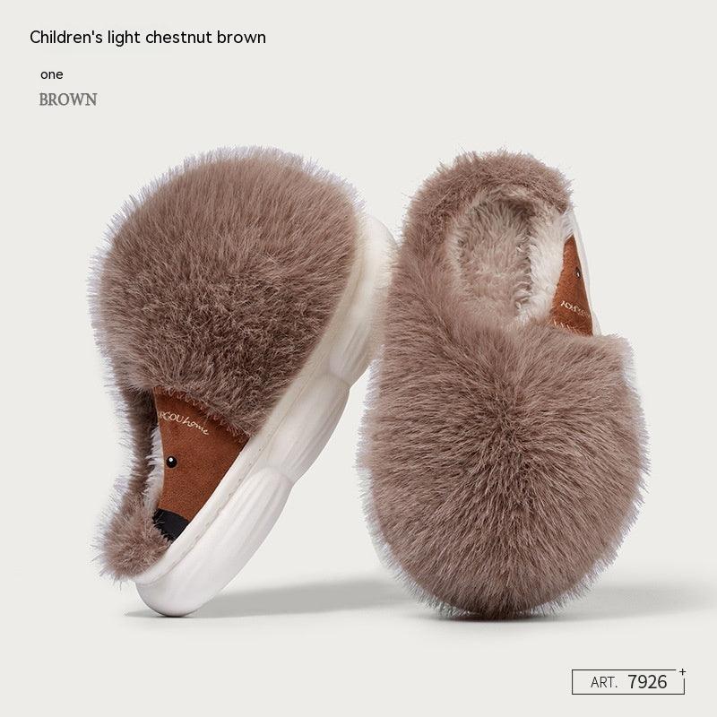 Cute Little Hedgehog Cotton Indoor Warm Velvet Slippers - Amazitshop