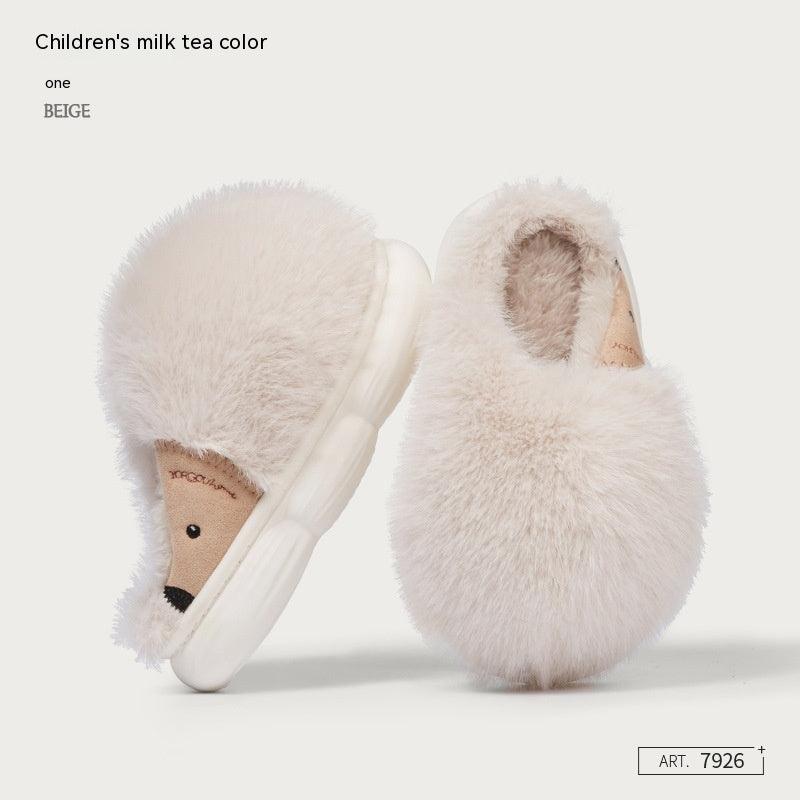 Cute Little Hedgehog Cotton Indoor Warm Velvet Slippers - Amazitshop