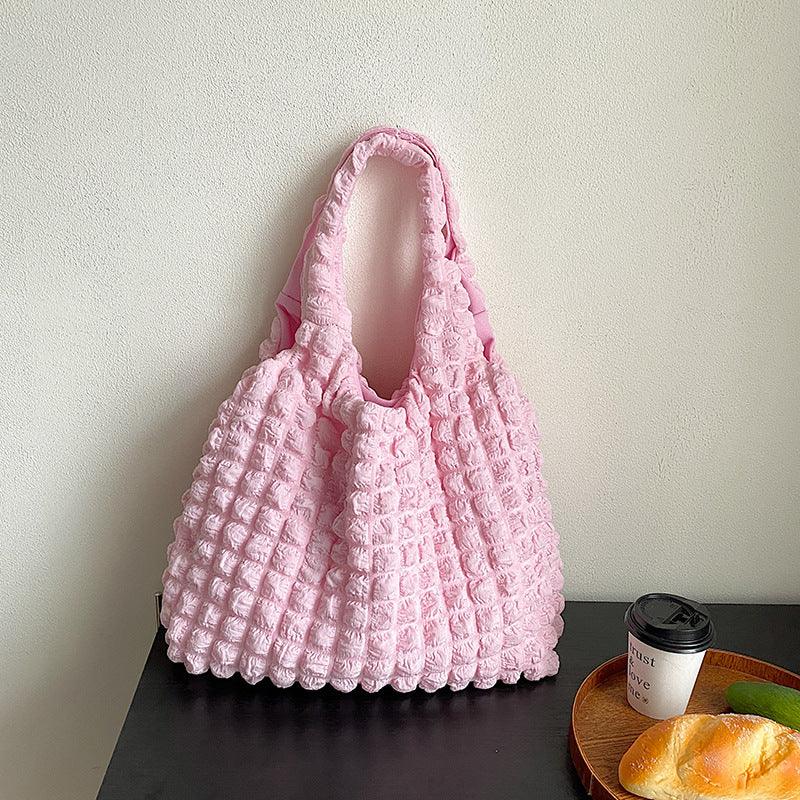 Cute Pleated Puff Shouder Bag Women Large - capacity Cloud Armpit Bag Winter Fashion Handbags Girls - Amazitshop