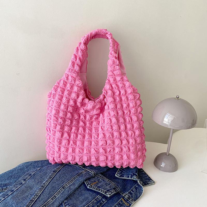 Cute Pleated Puff Shouder Bag Women Large - capacity Cloud Armpit Bag Winter Fashion Handbags Girls - Amazitshop