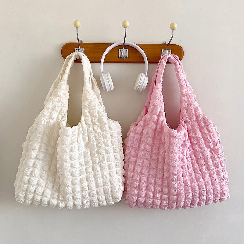 Cute Pleated Puff Shouder Bag Women Large - capacity Cloud Armpit Bag Winter Fashion Handbags Girls - Amazitshop