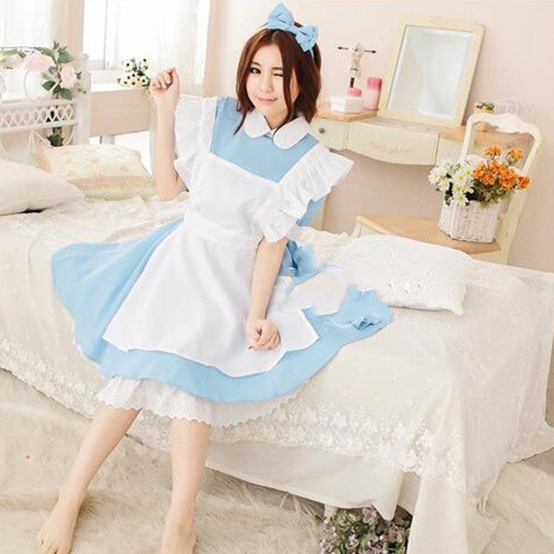 Cute Water Blue Maid Ware COS Anime Clothing Performance Costume - Amazitshop