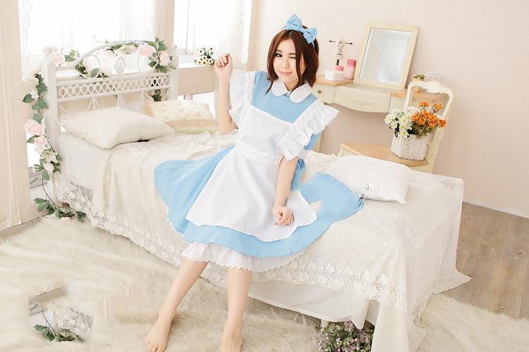 Cute Water Blue Maid Ware COS Anime Clothing Performance Costume - Amazitshop