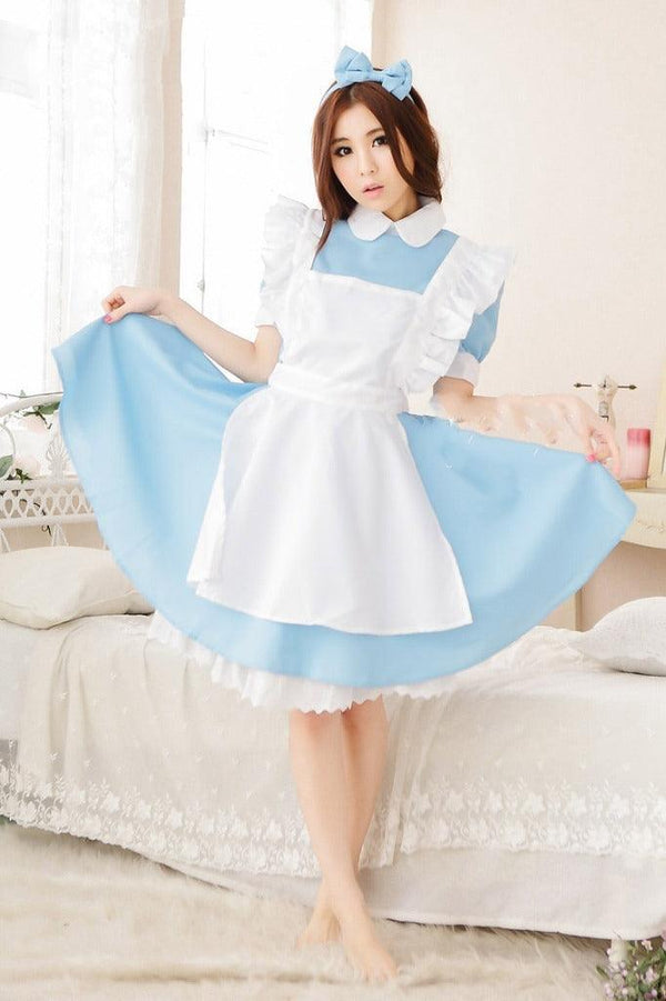 Cute Water Blue Maid Ware COS Anime Clothing Performance Costume - Amazitshop