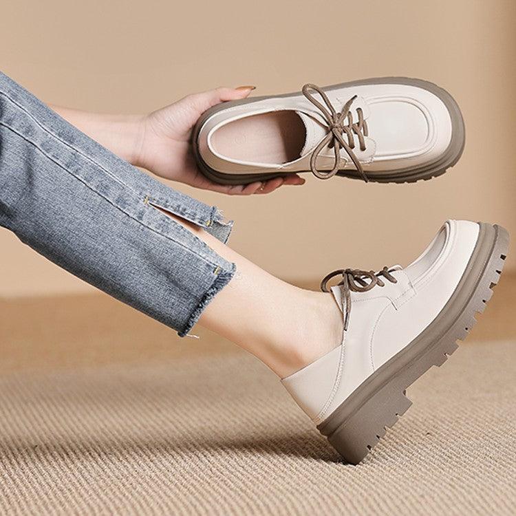 Deep Cut Thick Heel Shoes For Women - Amazitshop